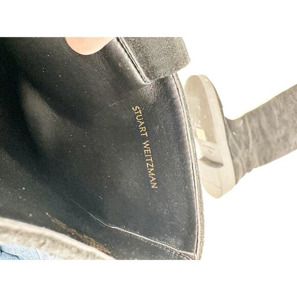 Stuart Weitzman Henley Black Suede Riding Boots 6.5 - Picture 4 of 7